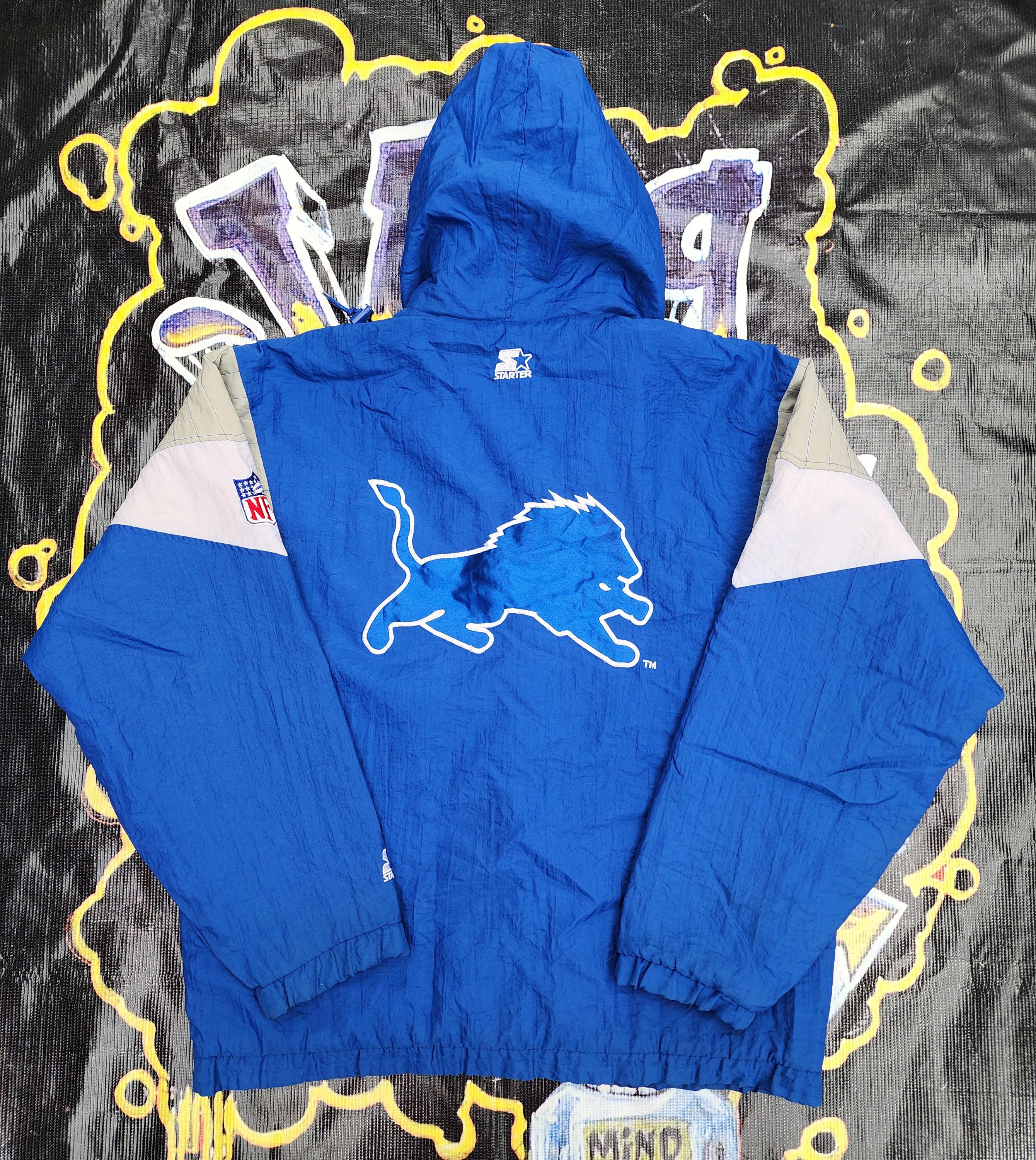 Vintage 90s Detroit Lions Starter Pouch Jacket Large - Etsy