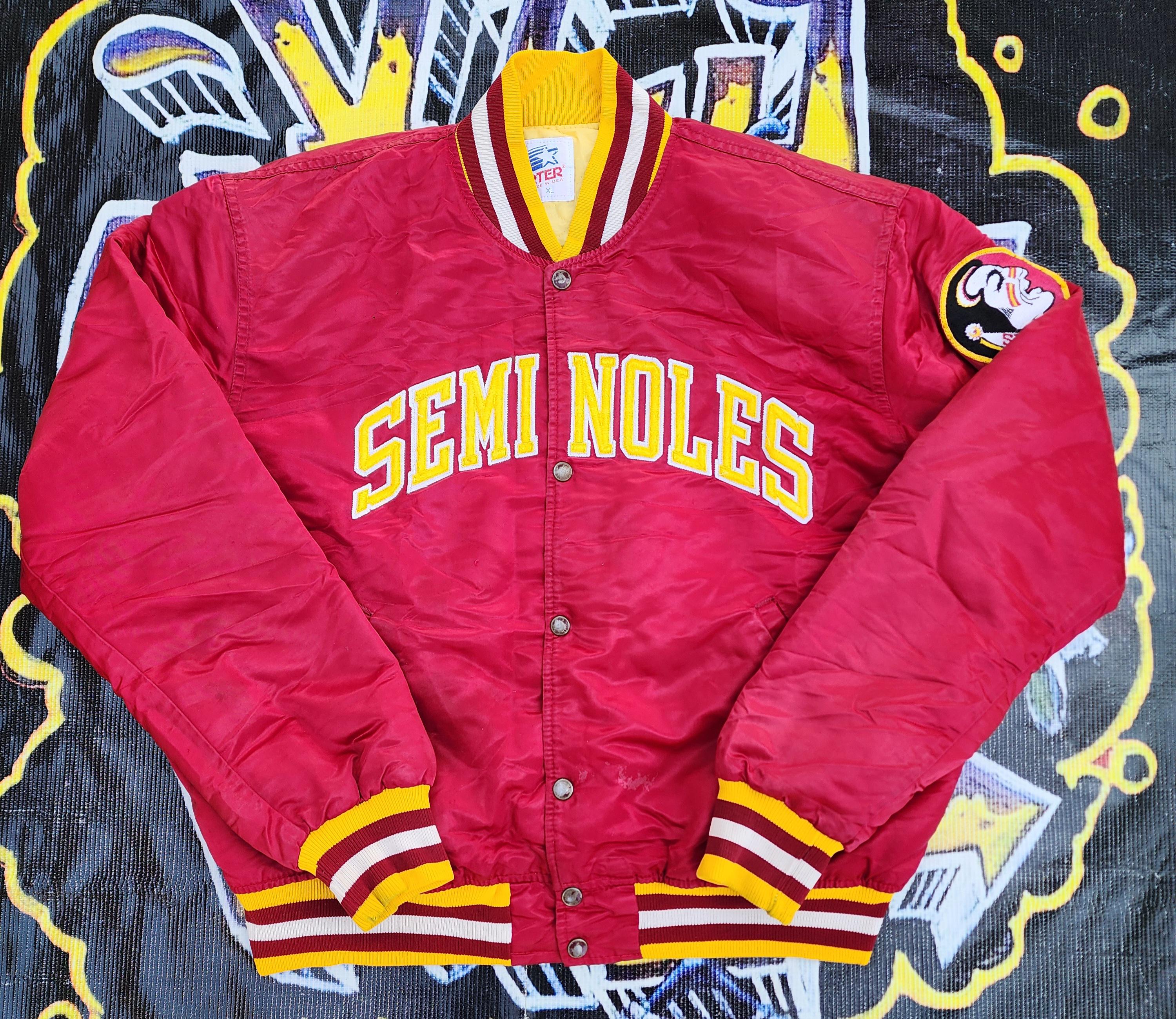 Vintage 1990s Florida State Seminoles Starter Satin Bomber Jacket