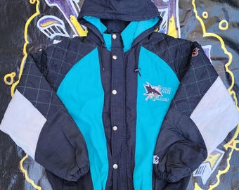 90's Jeff Hamilton San Jose Sharks Leather Jacket - Etsy