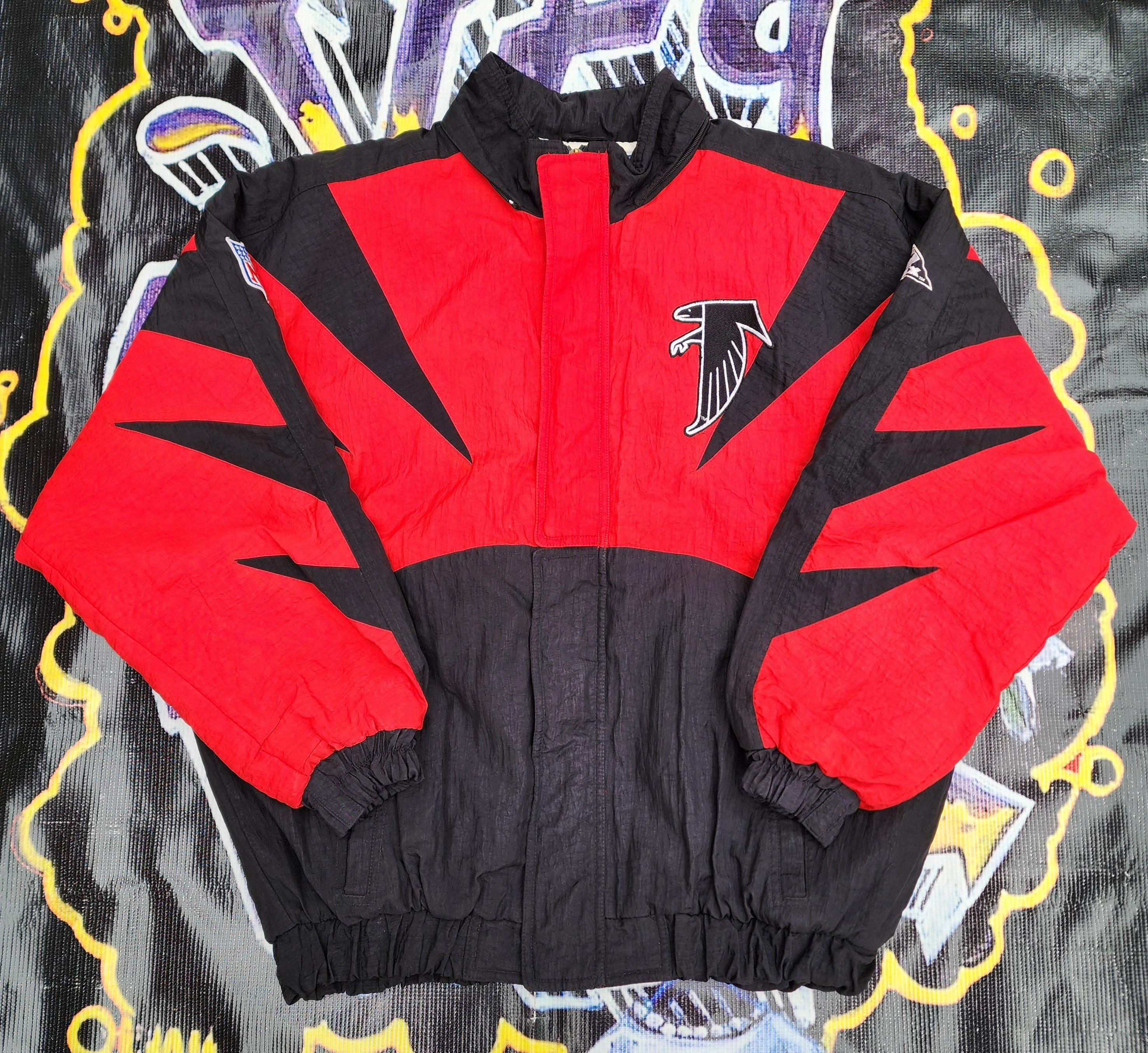 90s vintage starter NFL FALCONS 中綿ジャケット Vintage 1990's Atlanta Falcons Starter NFL Black Red Puffer Jacket