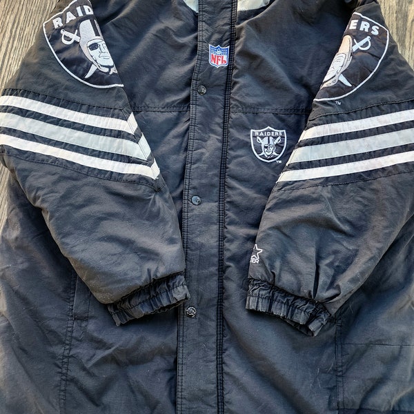 Vintage 1990s Oakland Raiders Starter Trench Coat Jacket XL