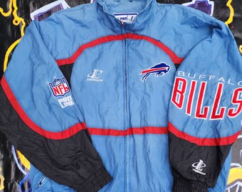 Vintage 1990s Buffalo Bills Logo Athletic Big Helmet Red Windbreaker XL