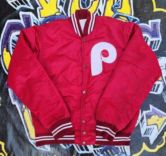 Vintage 80s 90s Philadelphia Phillies Starter Satin Bomber Jacket