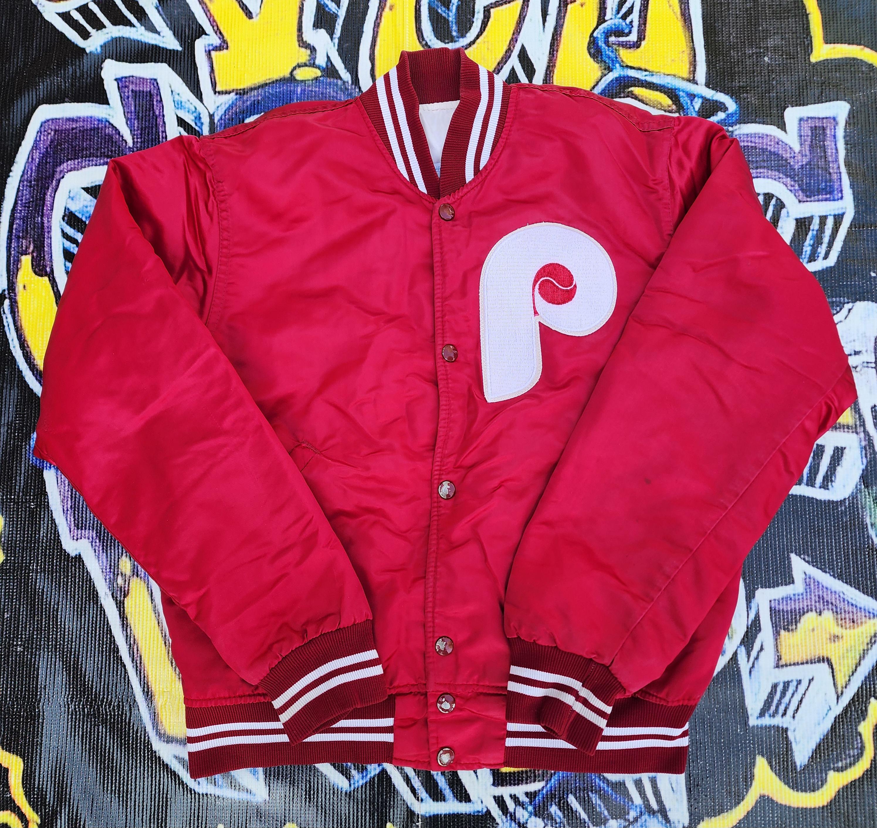 Vintage 80s 90s Philadelphia Phillies Starter Satin Bomber Jacket