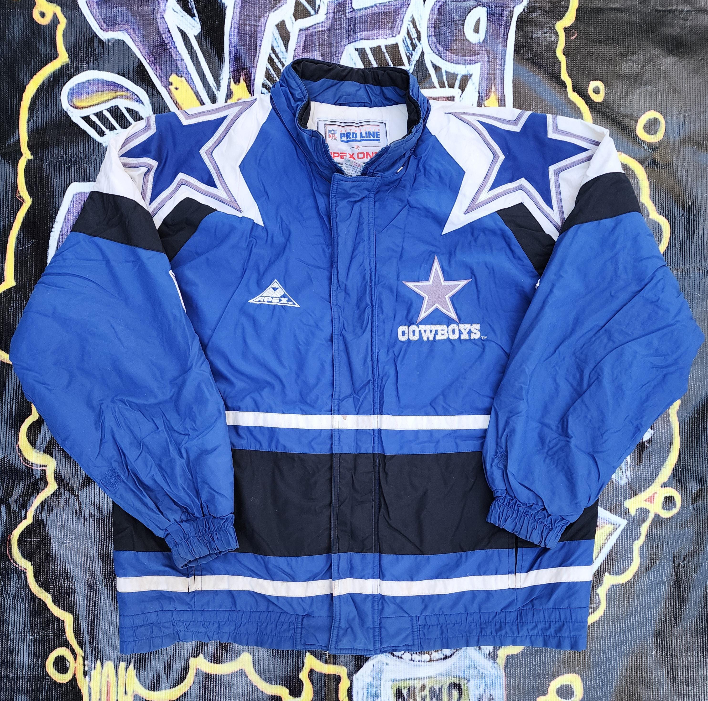the dallasドットガウン Vintage 90s Dallas Cowboys Apex One Shoulder Logos Jacket Large - Etsy