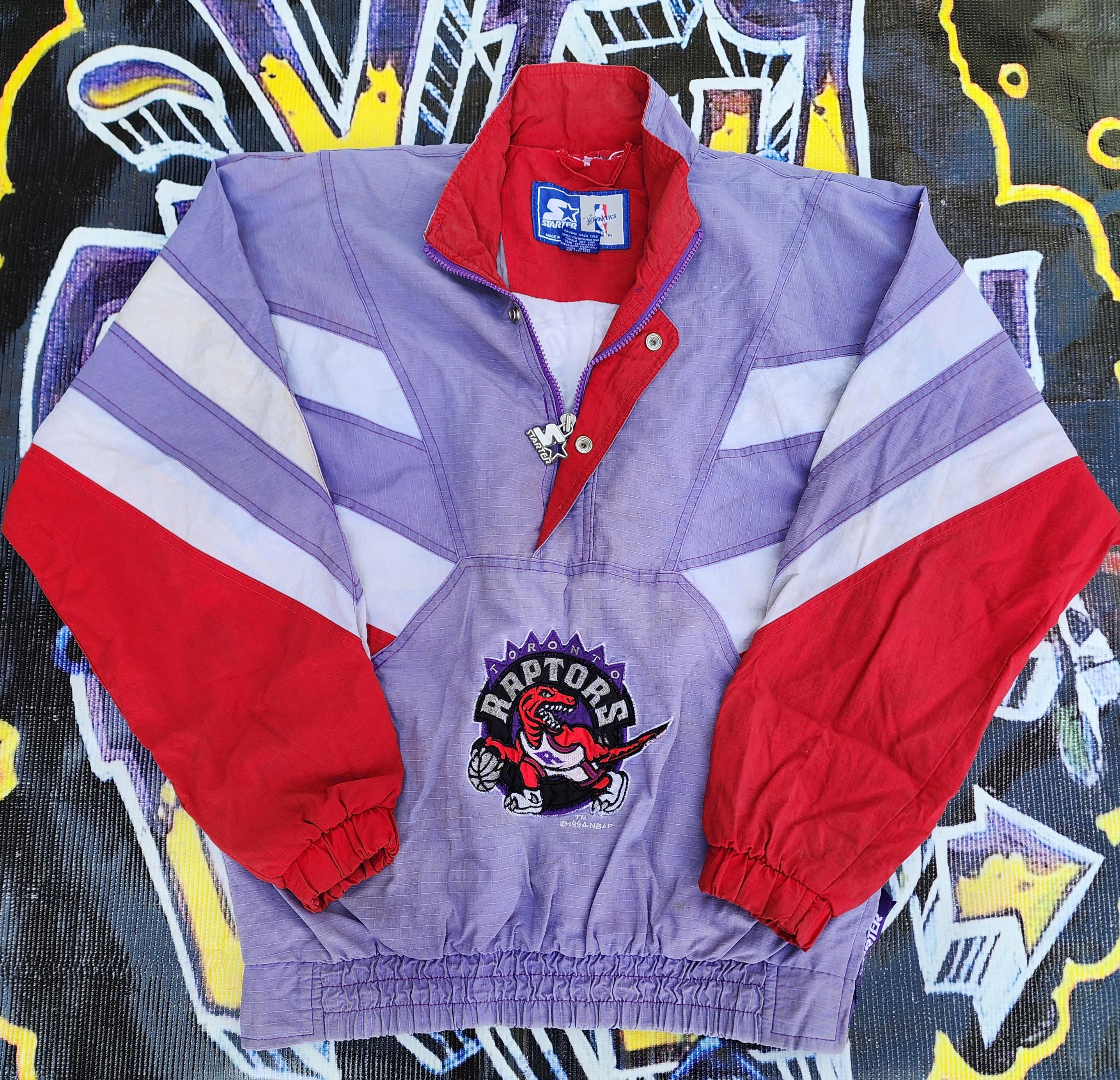 ジャケット・アウター 90s Raptors nylon jacket Vintage 90s Toronto Raptors Half zipper starter jacket L