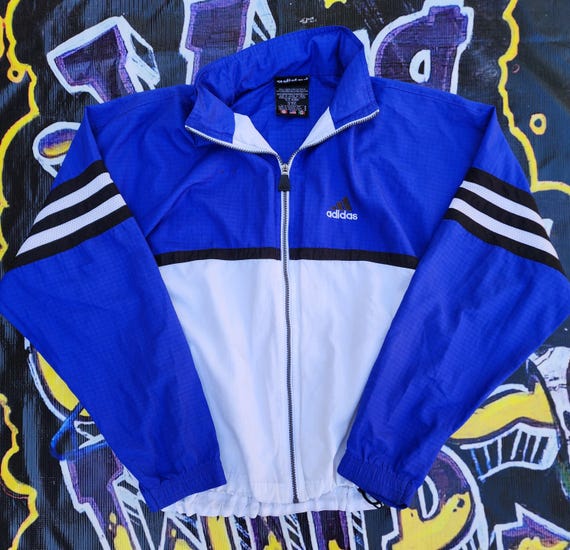 Vintage 1990s Adidas Blue White Black Color Block