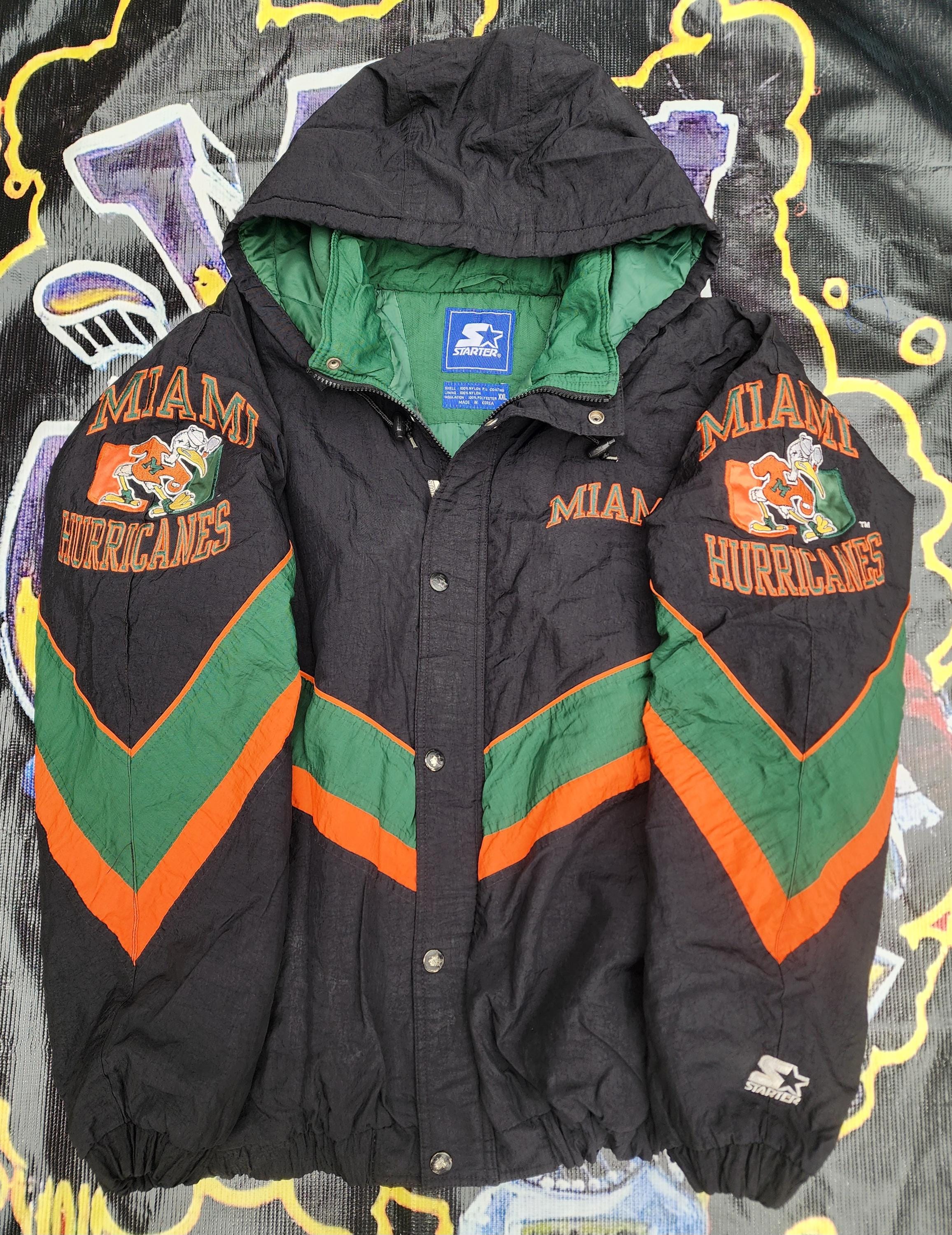 Vintage 90s Miami Hurricanes Starter Arm Logos Jacket Black XXL - Etsy