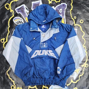 Veste vintage des années 90 des Blue Devils de l'Université Duke, modèle Starter Pouch, police Space, taille XL