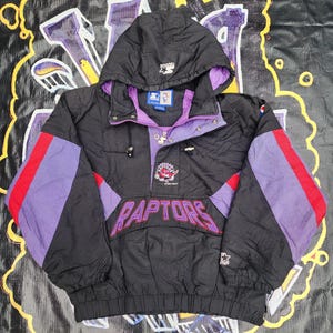 ジャケット・アウター 90s Raptors nylon jacket Vintage 90s Toronto Raptors Half zipper starter jacket L