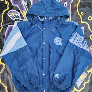 Vintage 1990s University North Carolina Tarheels Starter 2 Tone Light Windbreaker Jacket XL