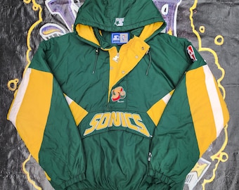 Seattle Supersonics Vintage Starter Jacket M Rare Satin 90s NBA