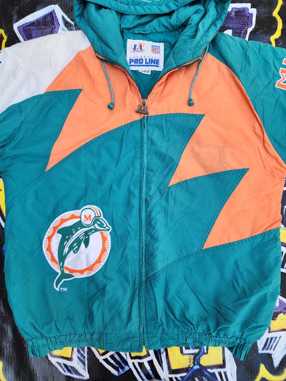 Vintage 1990s Miami Dolphins Logo Athletic Sharktooth Puffer