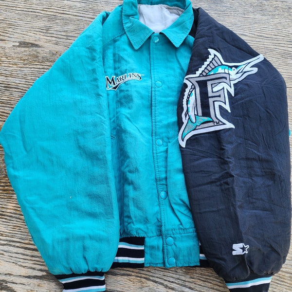 Vintage 1990s Florida Marlins Starter Button Up Jacket  Small