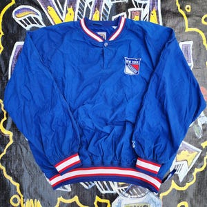 Vintage 90s New York Rangers Starter Light Lined Pullover Jacket