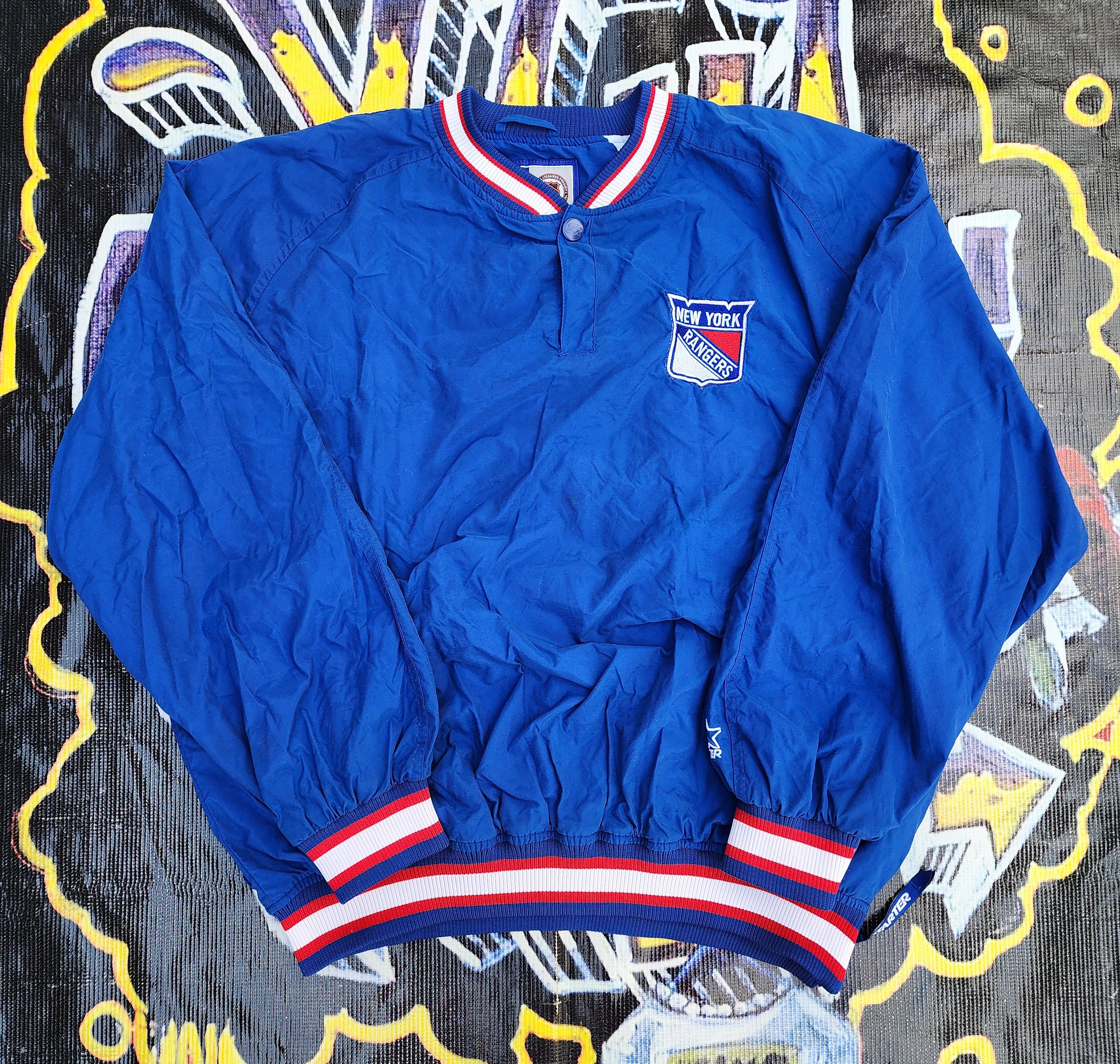 Vintage 90s New York Rangers Starter Light Lined Pullover Jacket