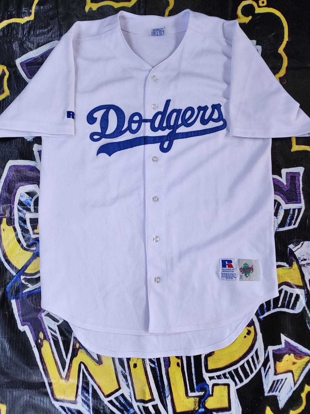 Vintage 1990s Los Angeles Dodgers Russell Athletic Jersey White L