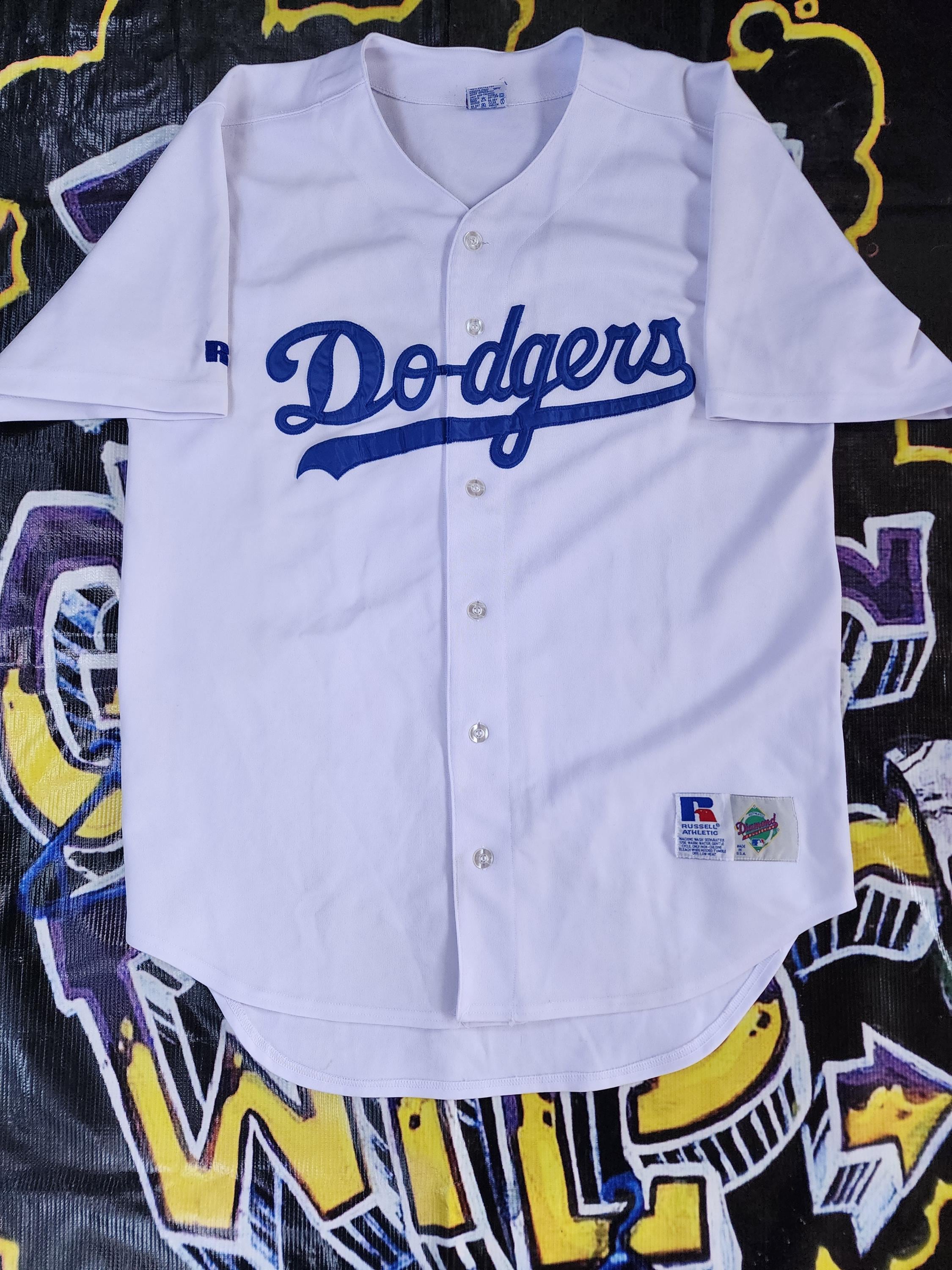 Vintage 1990s Los Angeles Dodgers Russell Athletic Jersey White L