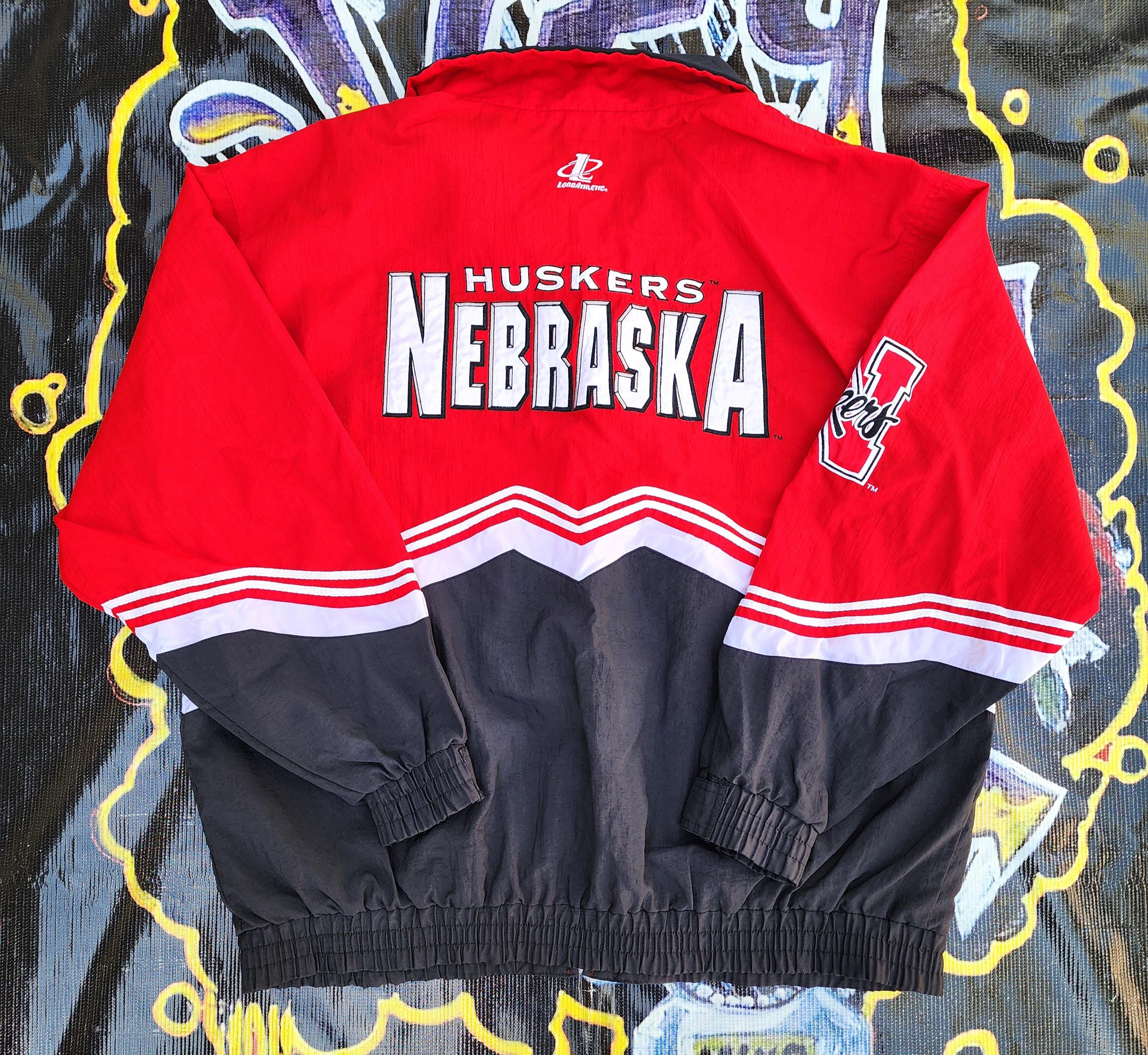 Vintage 90s Nebraska University Huskers Logo Athletic Light Jacket