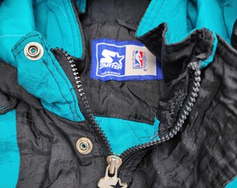 ジャケット・アウター Vintage 90s Charlotte Hornets Jacket Vintage 1990s Charlotte Hornets NBA Apex One Puffer Jacket