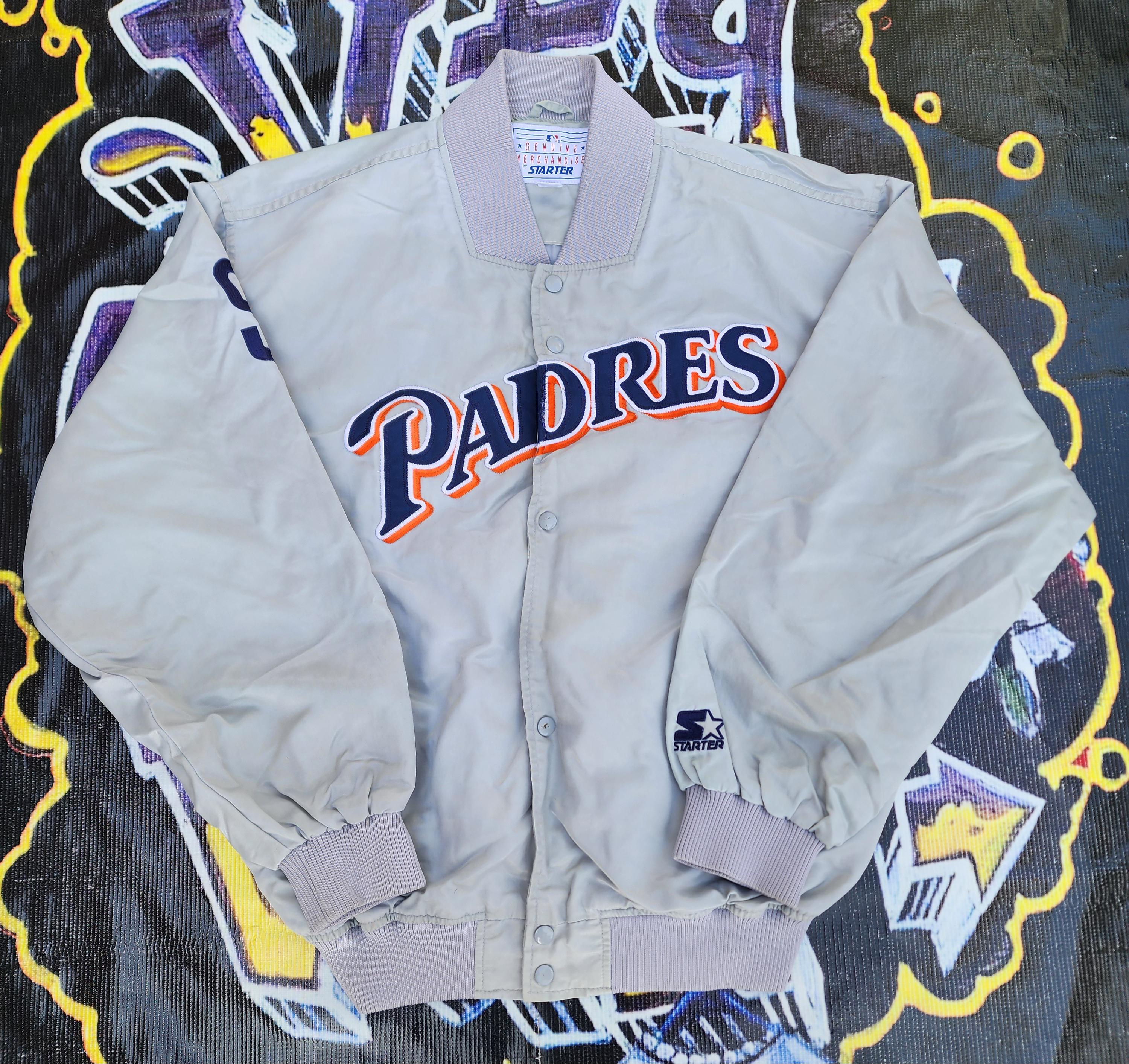Rare!!! Vintage 90s San Diego Padres Starter Silver Satin Jacket