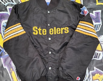Vintage 1980s Pittsburgh Steelers Escudero Satin Jacket 38 Small