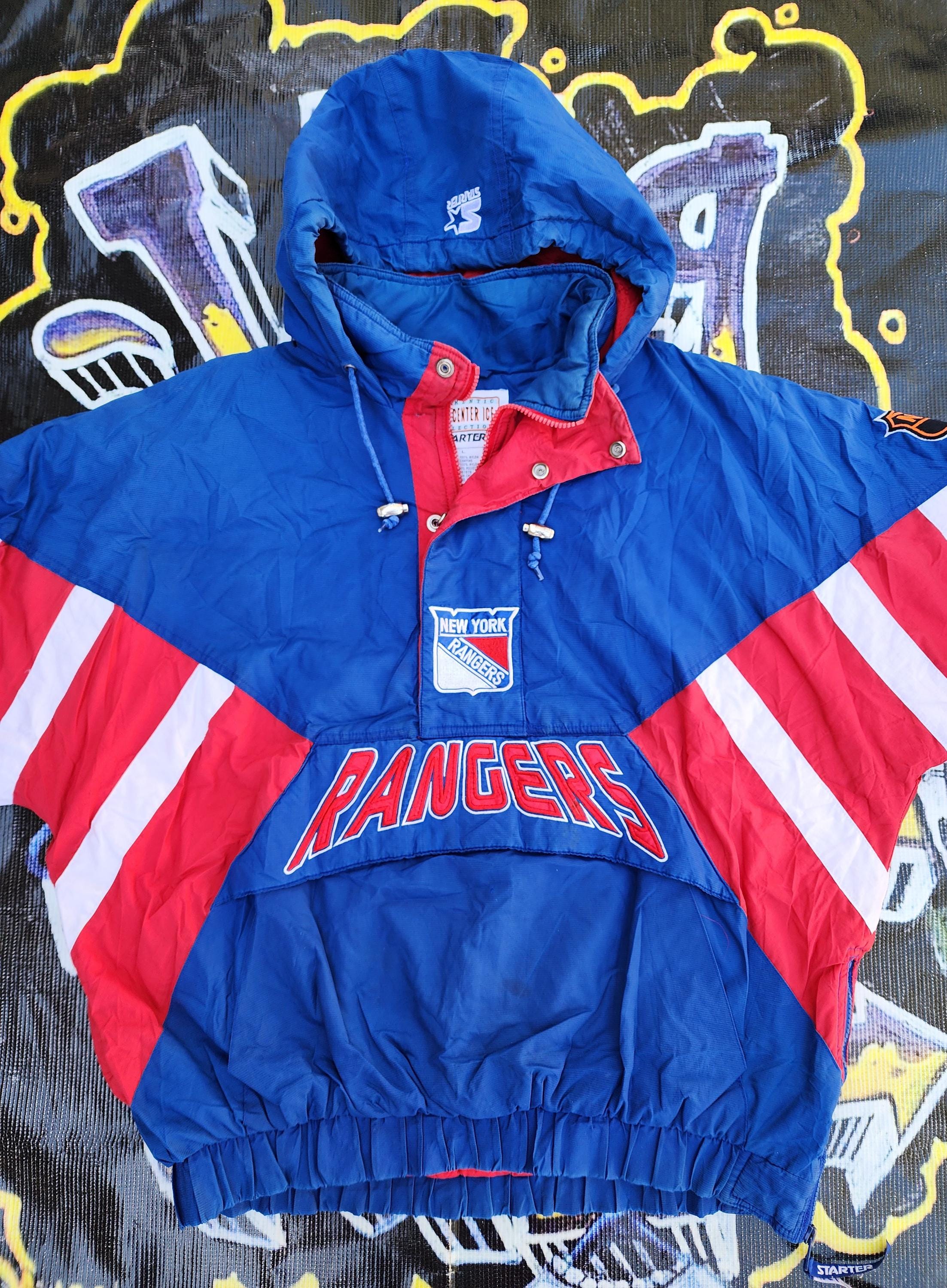 Vintage 1990s New York Rangers Starter Pouch Space Font Jacket 