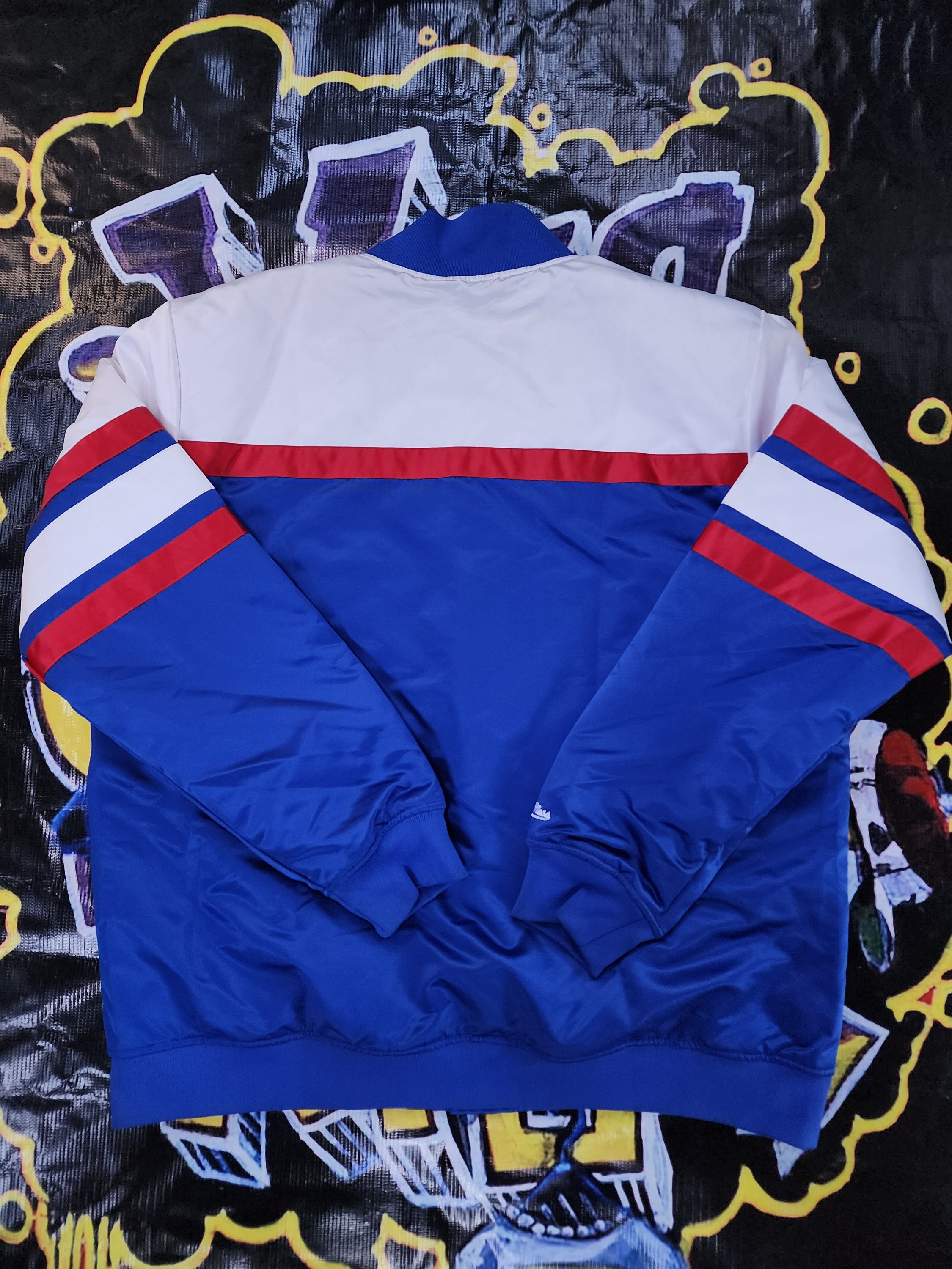 Throwback Detroit Pistons Mitchell and Ness Satin Jacket 2XL