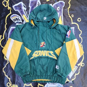STARTER NBA SONICS ナイロンジャケット プルオーバー Vintage 90s Seattle Supersonics Sonics Starter Pouch Space Font