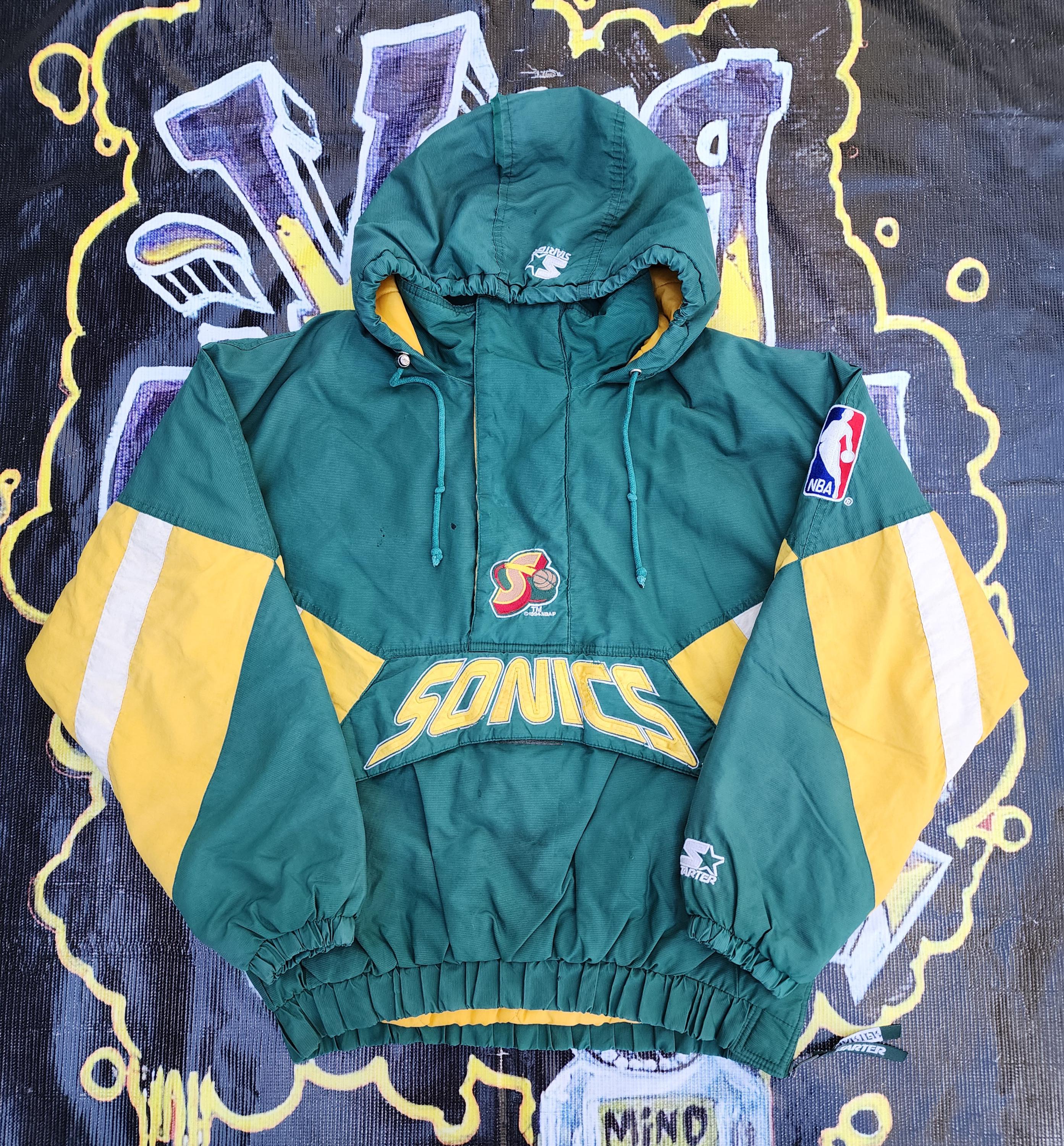 Vintage 90s Seattle Supersonics Sonics Starter Pouch Space Font