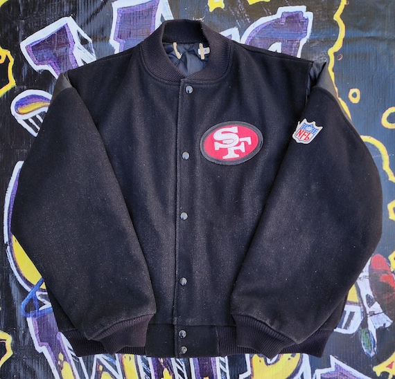 Vintage 1980s San Francisco 49ers Chalkline Wool Leather Big Logo