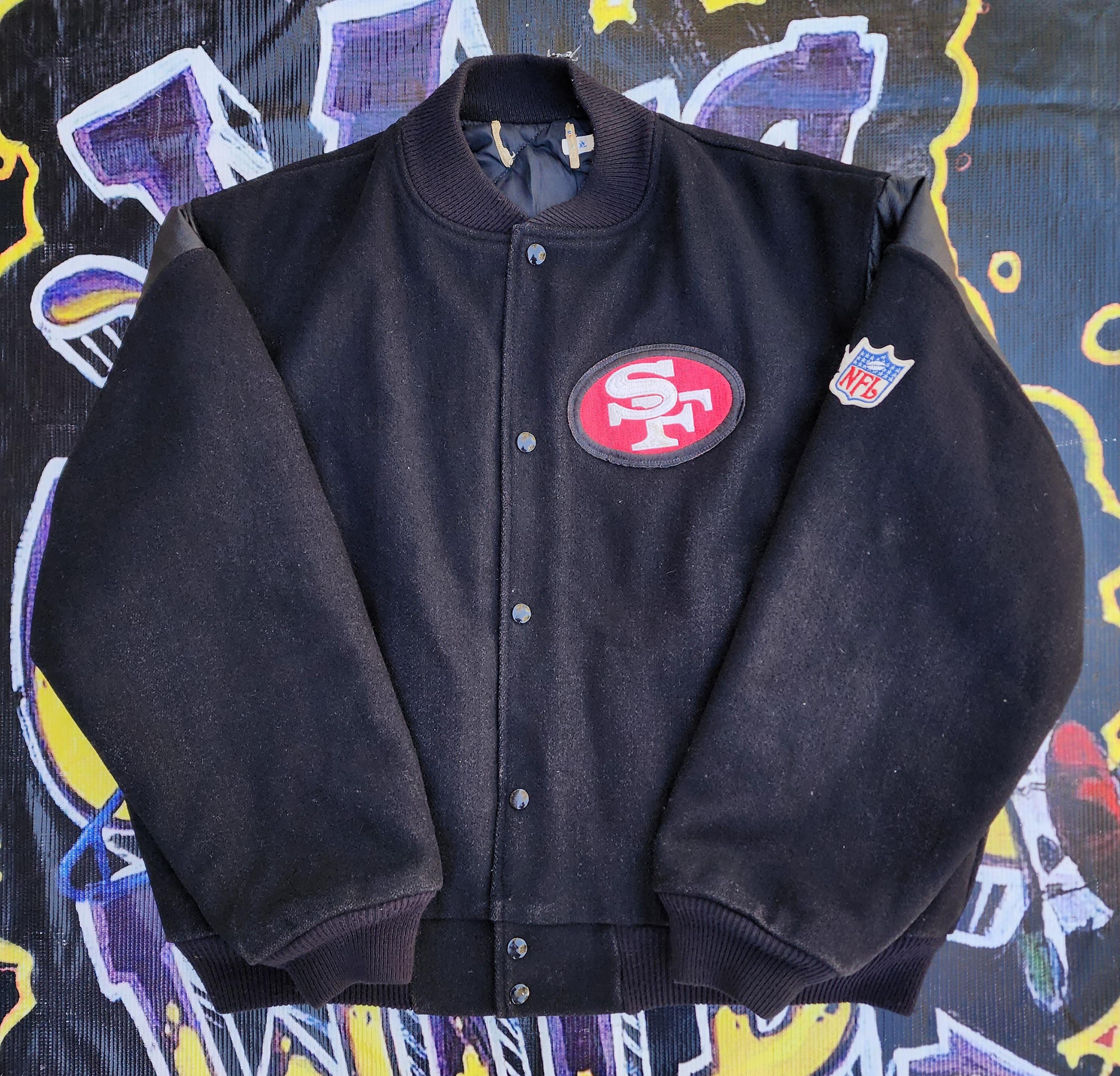 Vintage 1980s San Francisco 49ers Chalkline Wool Leather Big Logo