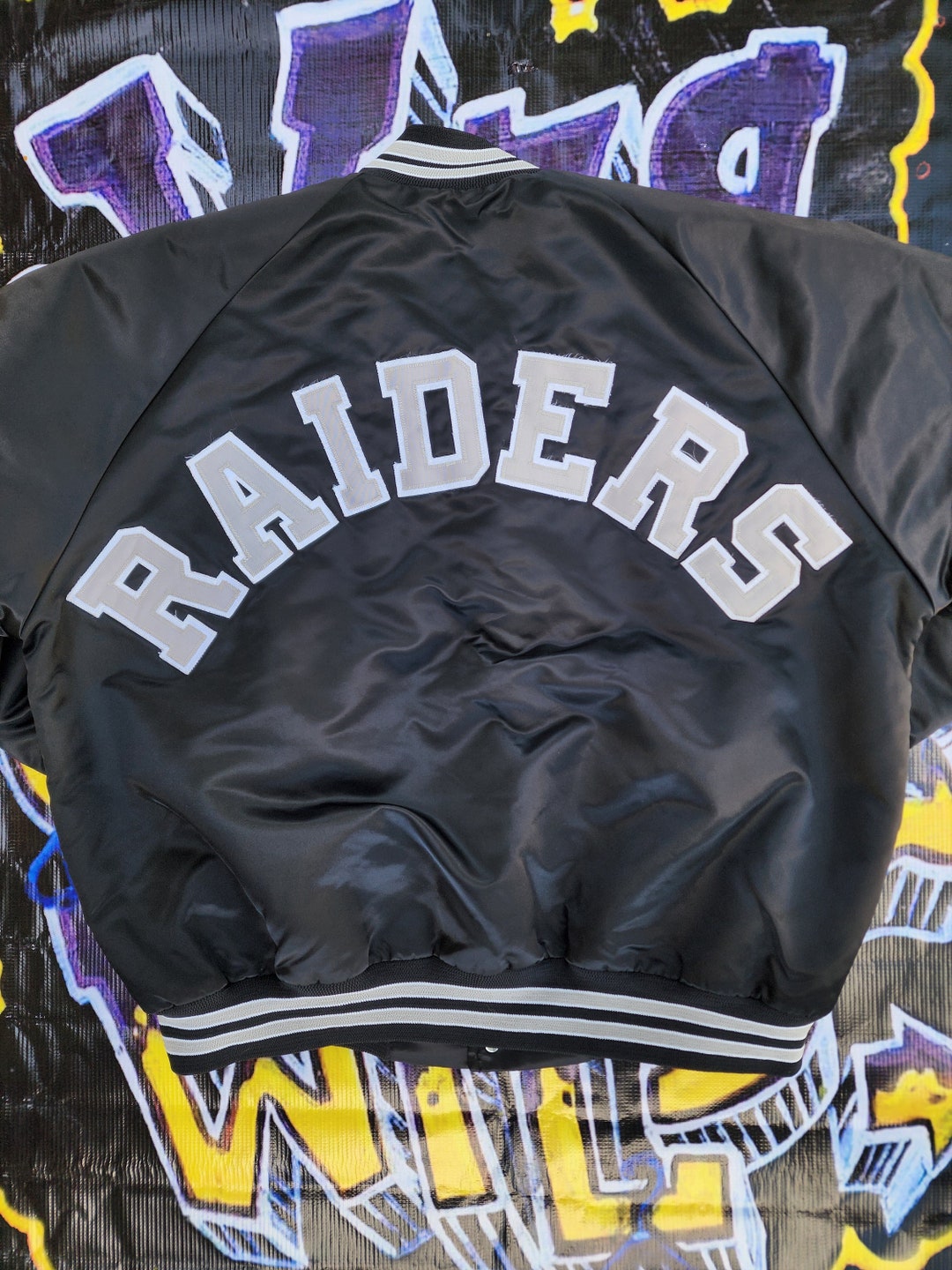 Vintage 1990s Los Angeles Raiders Chalkline Satin Jacket XL - Etsy