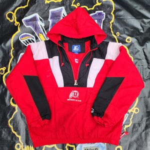 Vintage 90s University of Utah Starter Pouch Color Block Jacket XL