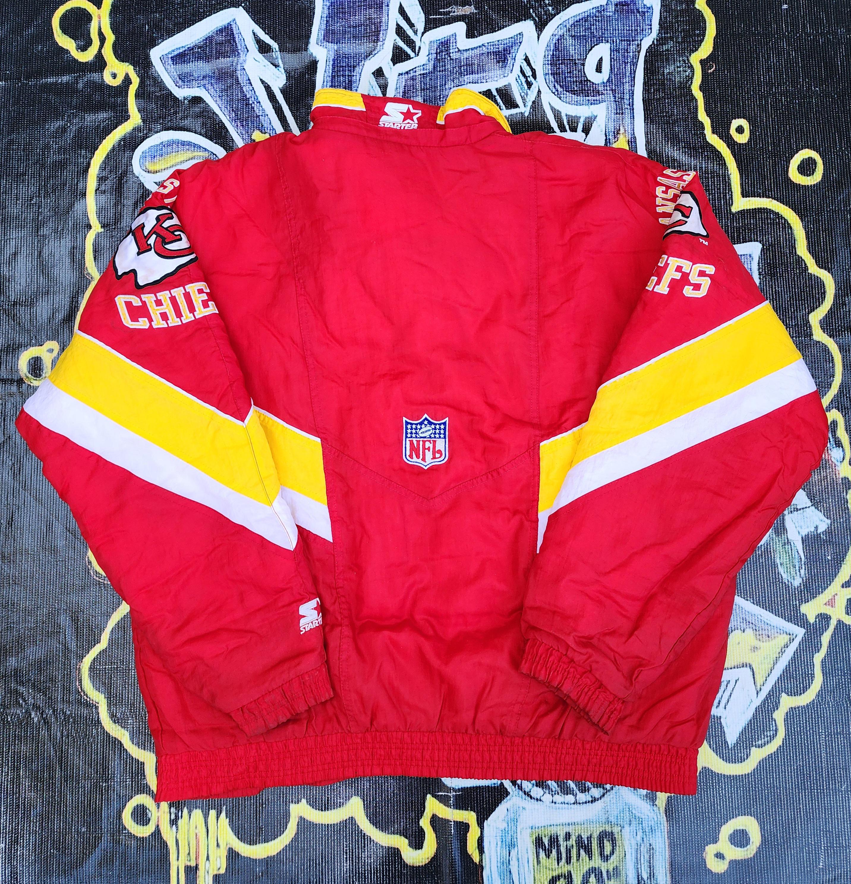 Vintage 1990s Kansas City Chiefs Starter Full Zip Arm Logos XL