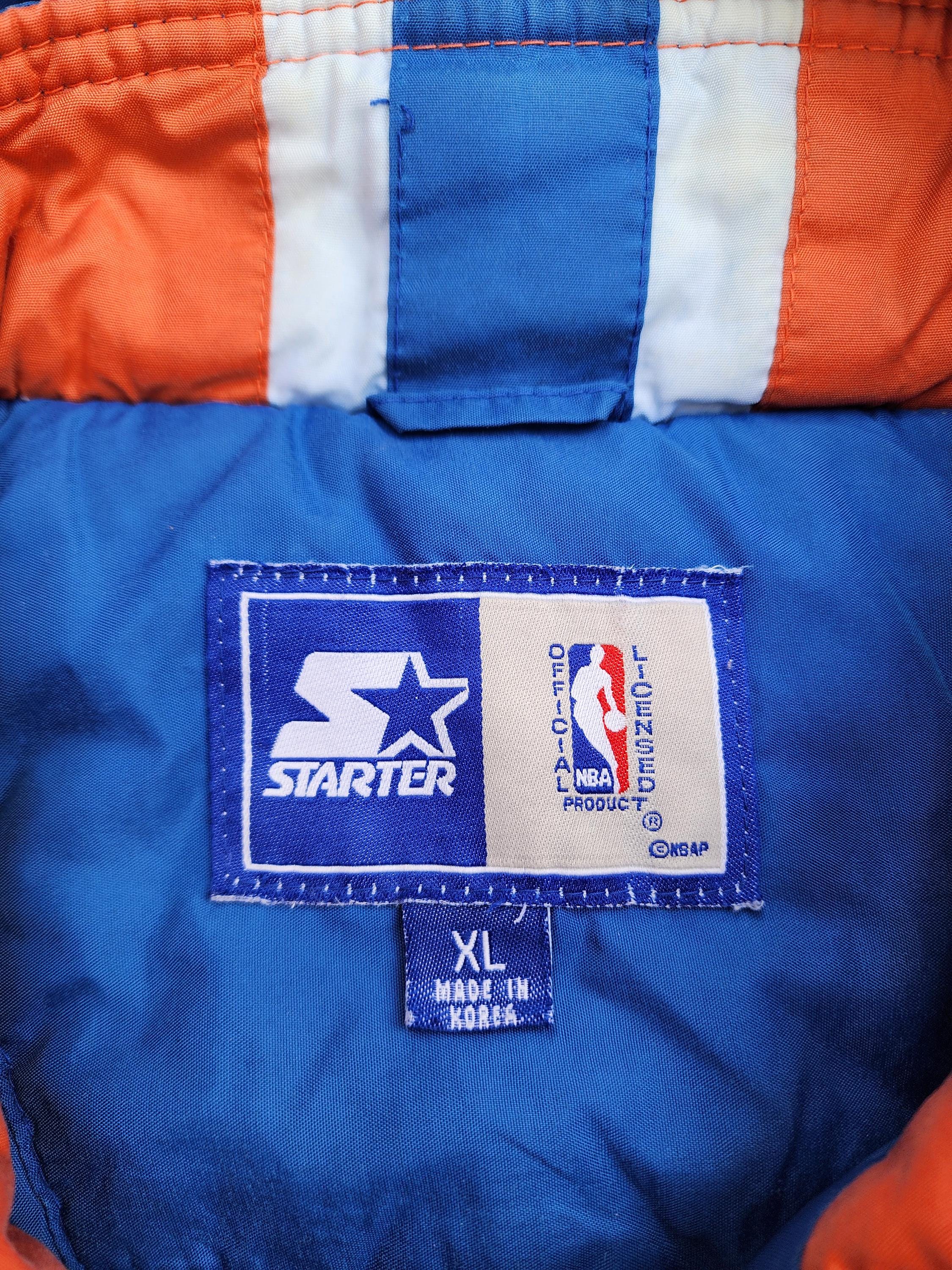 NEW YORK KNICKS Starter Hooded Half Zip Pullover Jacket