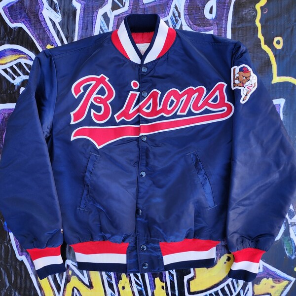 Vintage 1990s Buffalo Bisons Baseball Satin Jacket Small