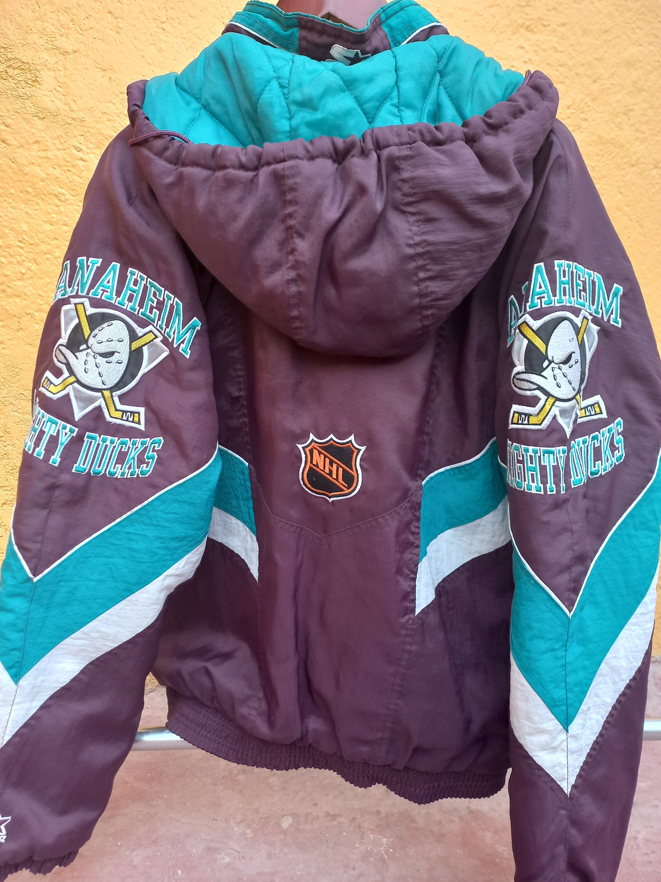 Men's Vintage 90's NHL Anaheim Mighty Ducks 1/2 Zip Pullover Windbreaker XL