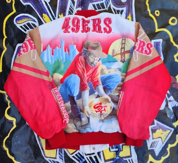 Vintage 1980s San Francisco 49ers Chalk Line Fanimation Lined