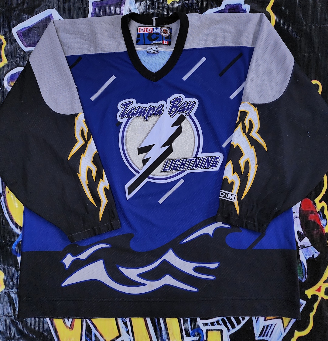 Vintage 1990s NHL Tampa Bay Lightning Blue Storm Alternate CCM