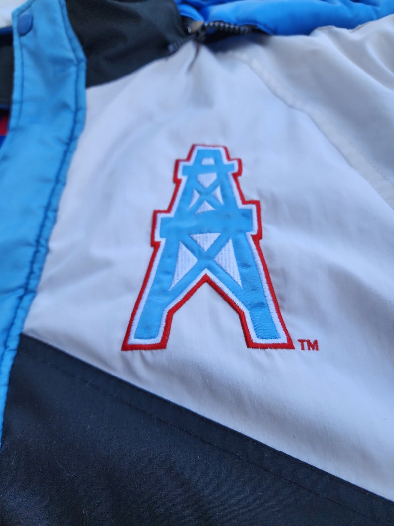 Vintage 1990s Houston Oilers Pro Player Puffer Jacket Size Small Etsy