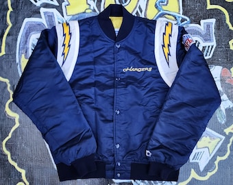 Vintage 80s 90s San Diego Chargers Starter Satin Bomber Jacket M