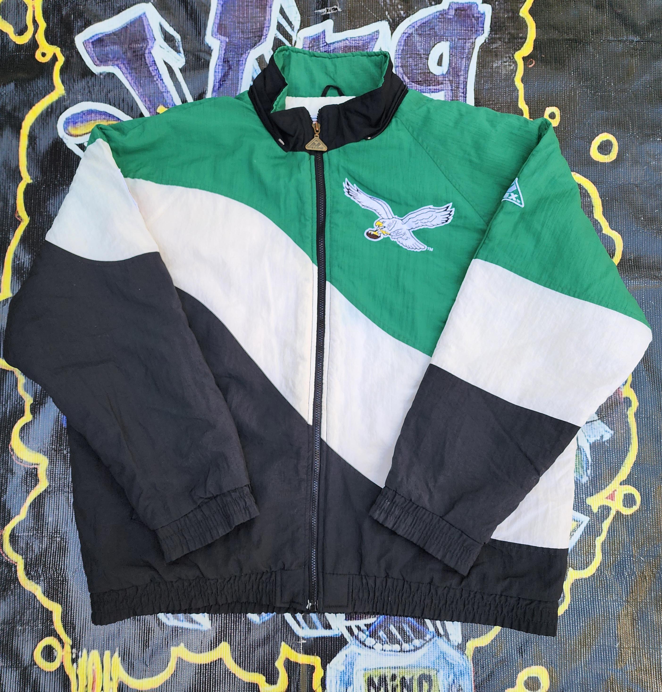 Vintage 90s Philadelphia Eagles Apex One Pro Line Wave Jacket XL