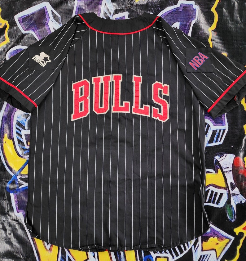 Vintage 1990s Chicago Bulls Starter Baseball Jersey Large Etsy
