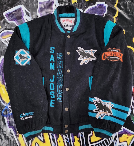 Vintage 1990s San Jose Sharks Nutmeg Bomber Wool J