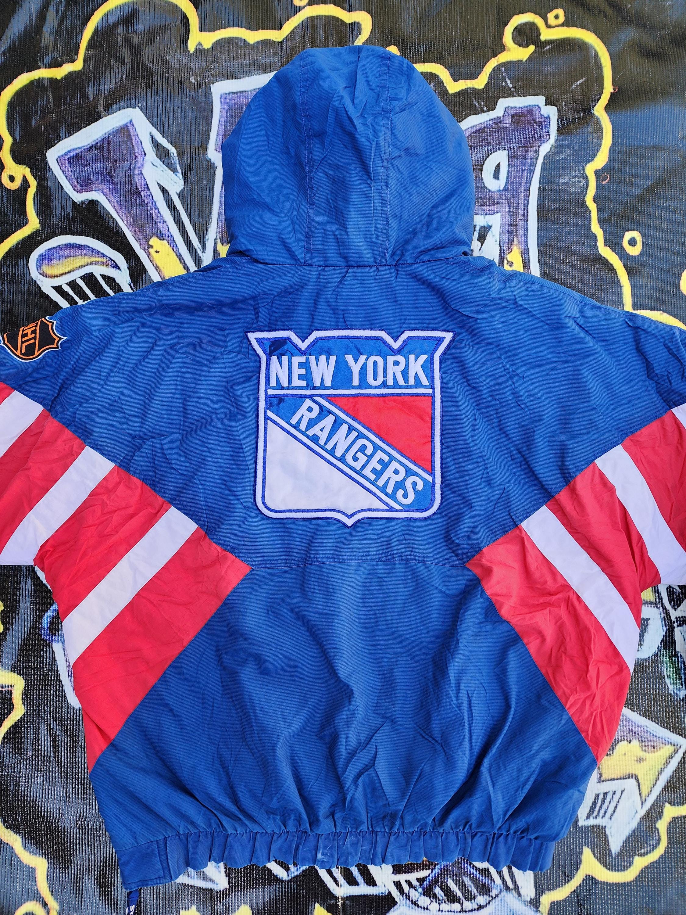 Vintage 1990s New York Rangers Starter Pouch Space Font Jacket