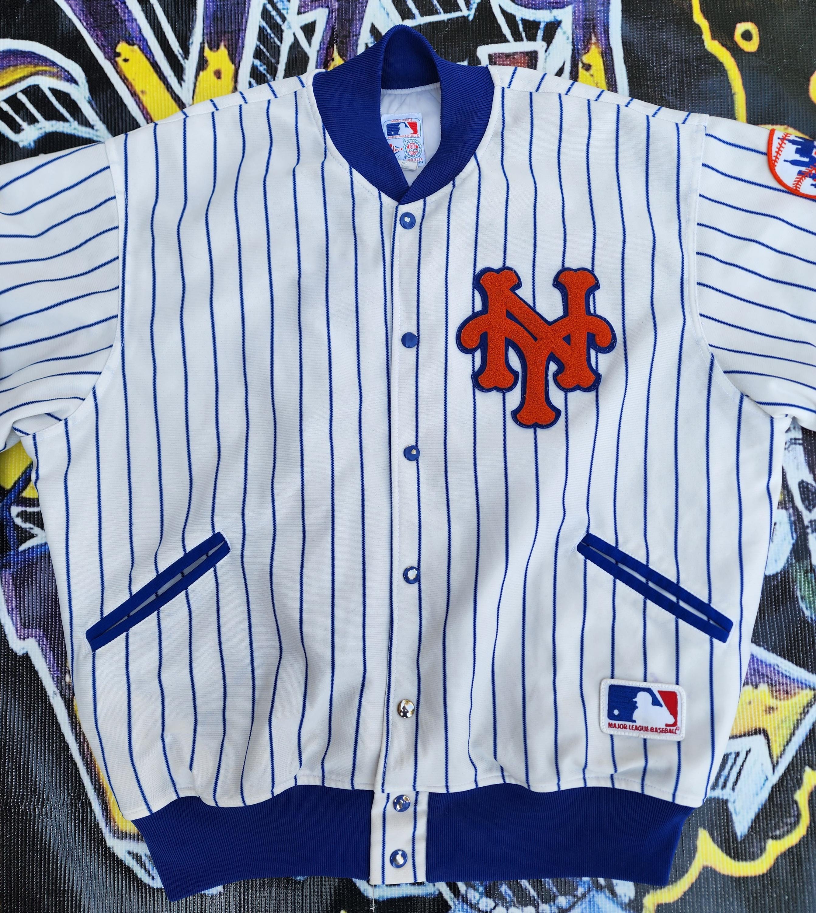 Vintage 80s 90s New York Mets Felco Bomber Pinstripe Jacket XXL - Etsy