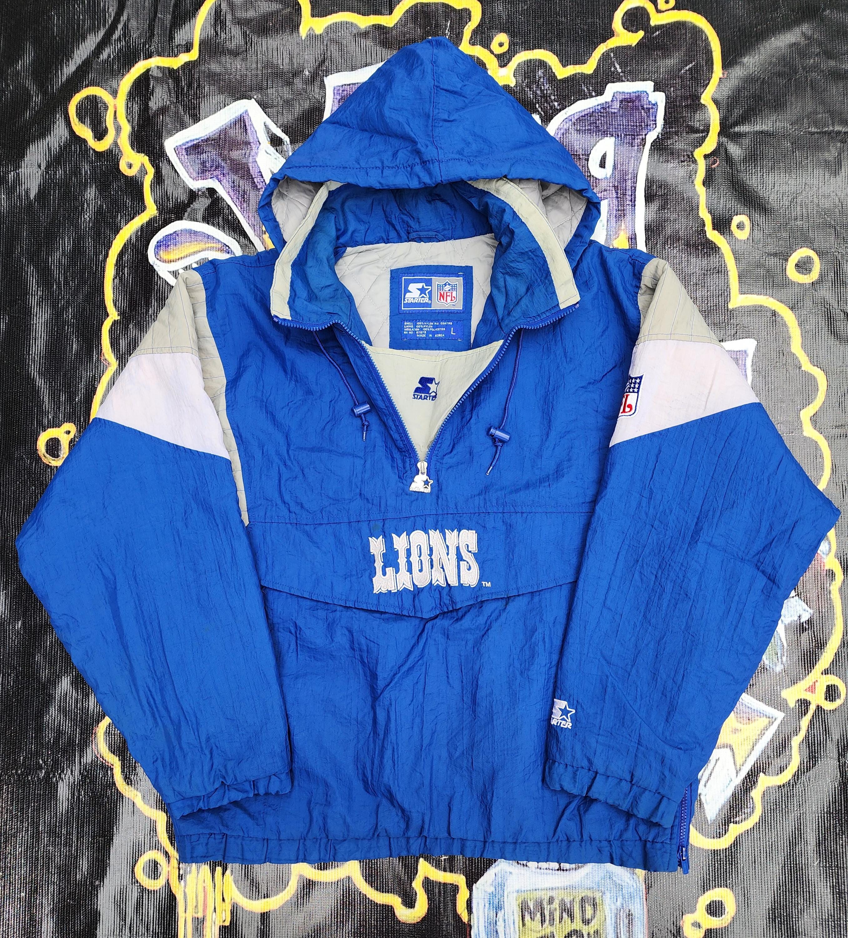 Vintage 90s Detroit Lions Starter Pouch Jacket Large - Etsy Vintage 90s Detroit Lions Starter Pouch Jacket Large - Etsy