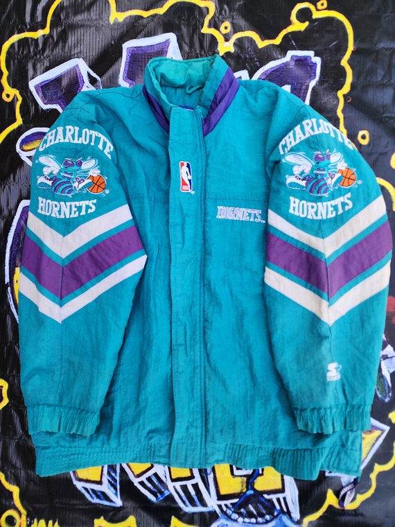 Vintage 1990s Charlotte Hornets Starter Full Zip … - image 1