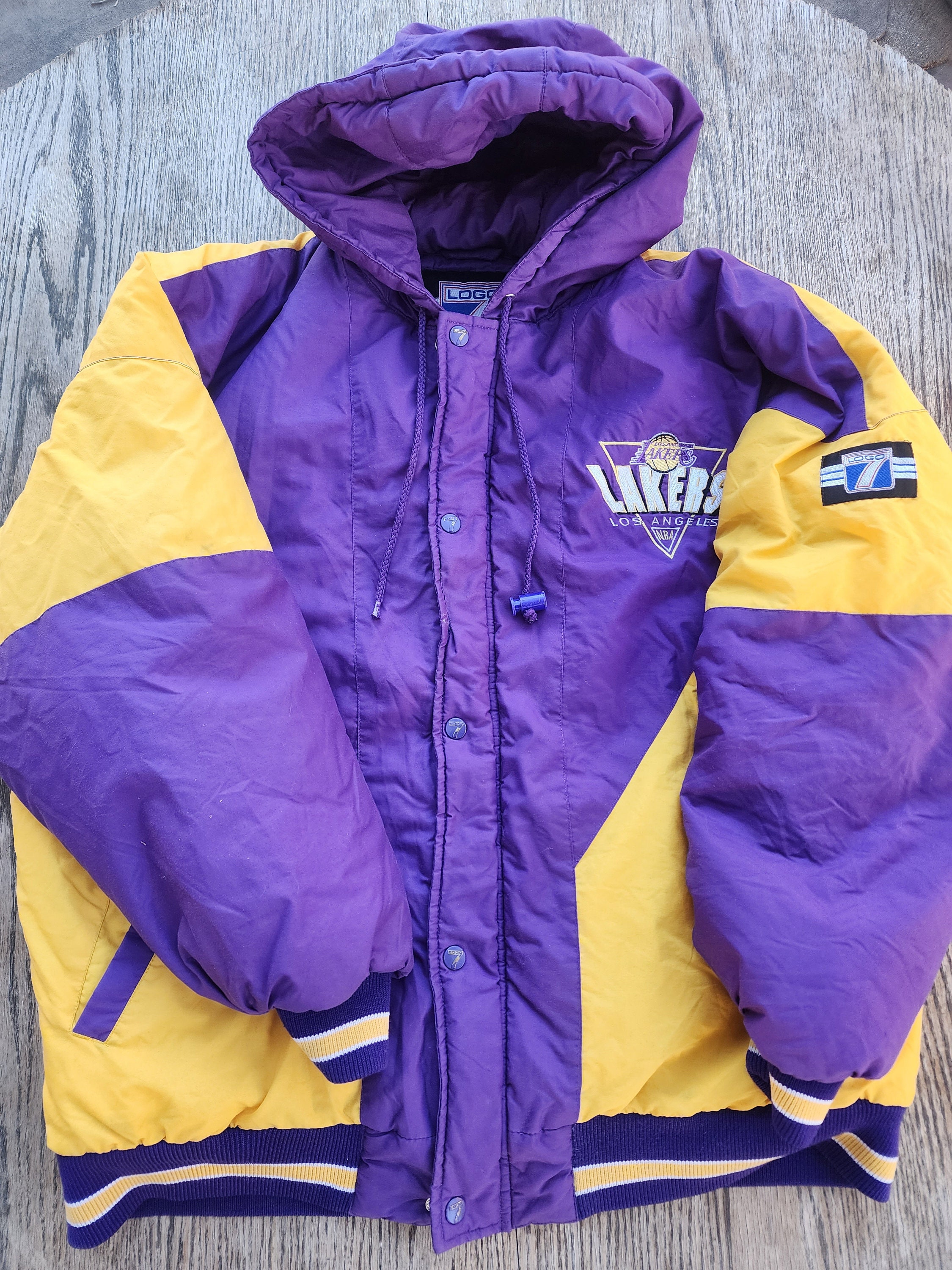 Vintage 1990s Los Angeles Lakers Logo 7 Jacket Large Etsy